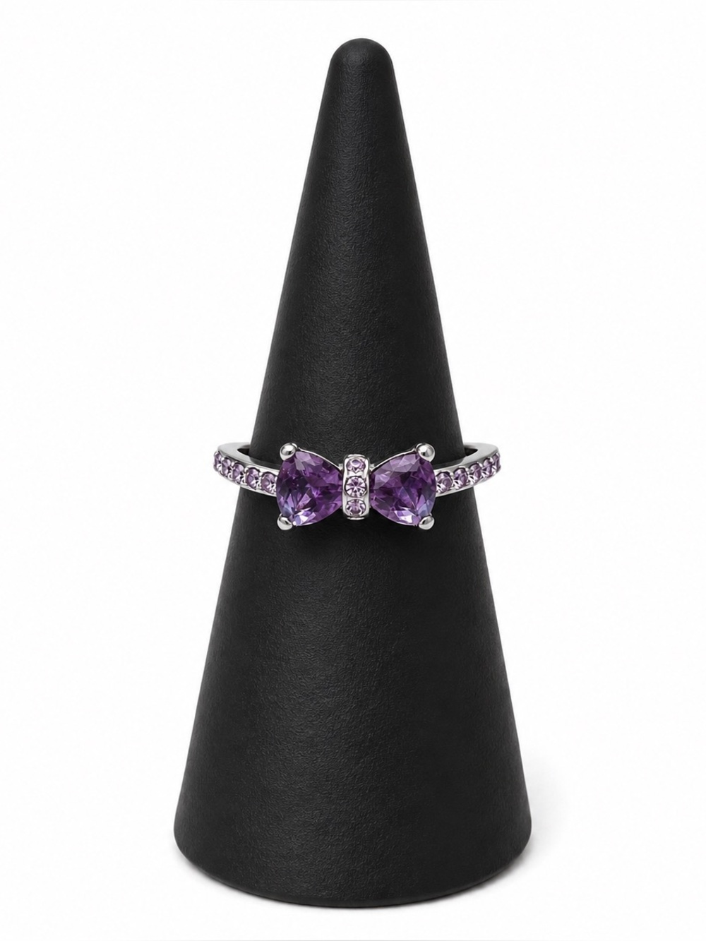 3 for $15 Purple Stone Silver Bow Ring Size 6.5 and 7.5 Available